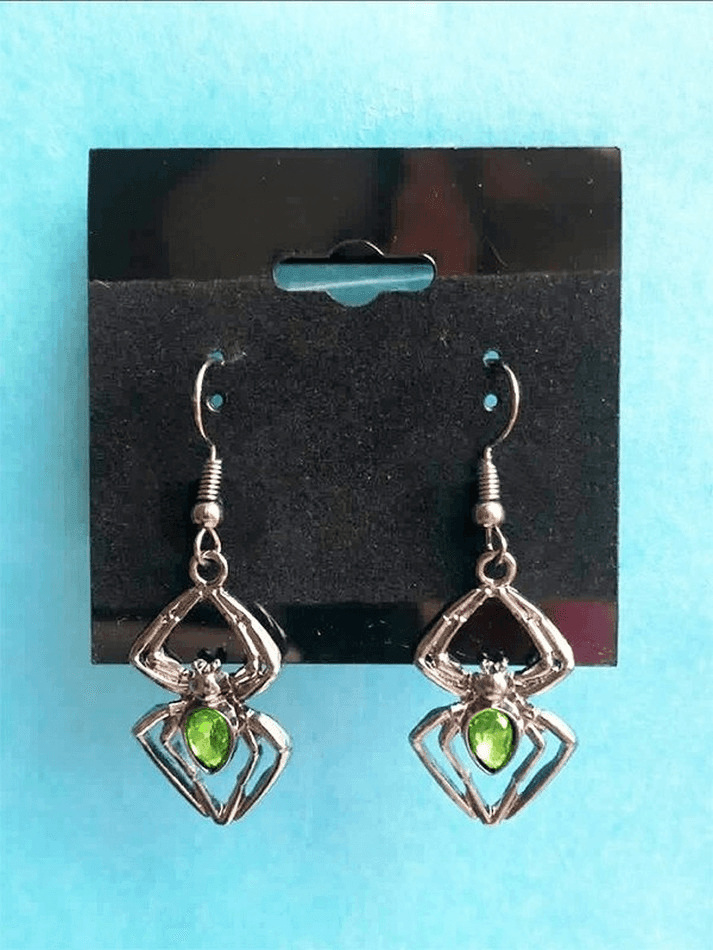 Strass Gothic Spider Earrings