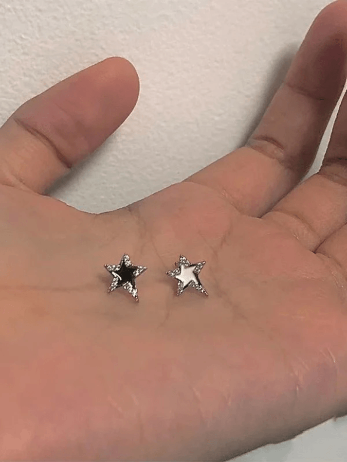 Irregular Rhinestone Star Pattern Earrings