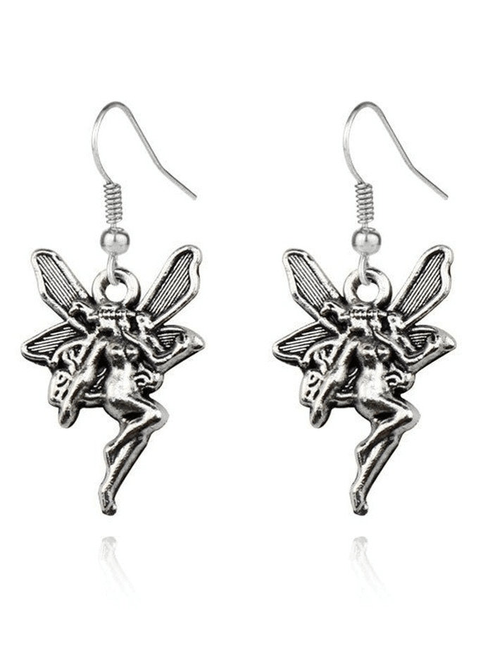 Vintage Fairy Angel Crochet Dangle Earrings
