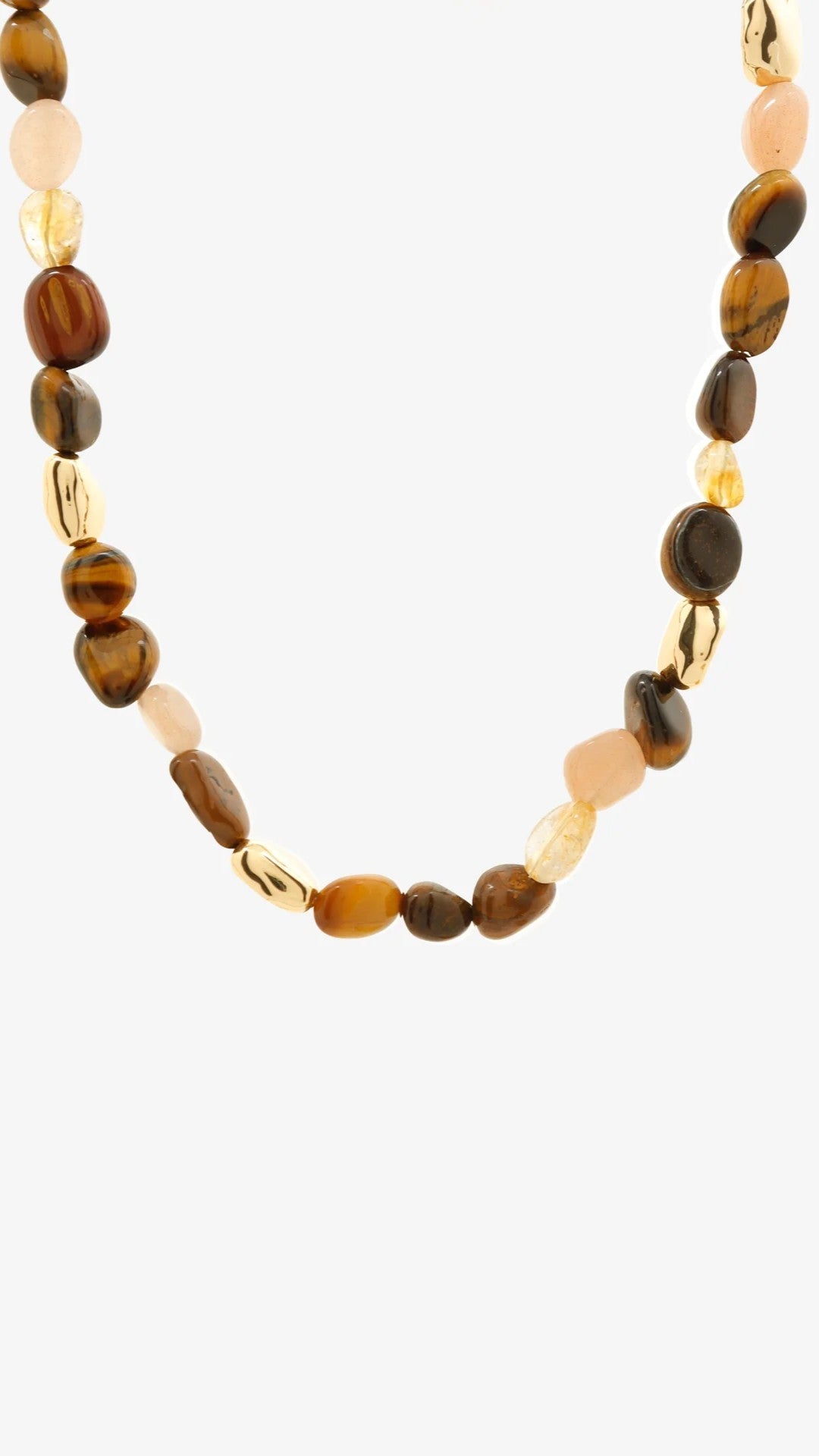 Kohen Beaded Necklace - Golden Brown