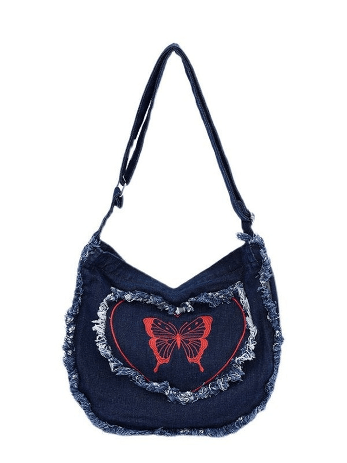 Y2k butterfly print tannin bag