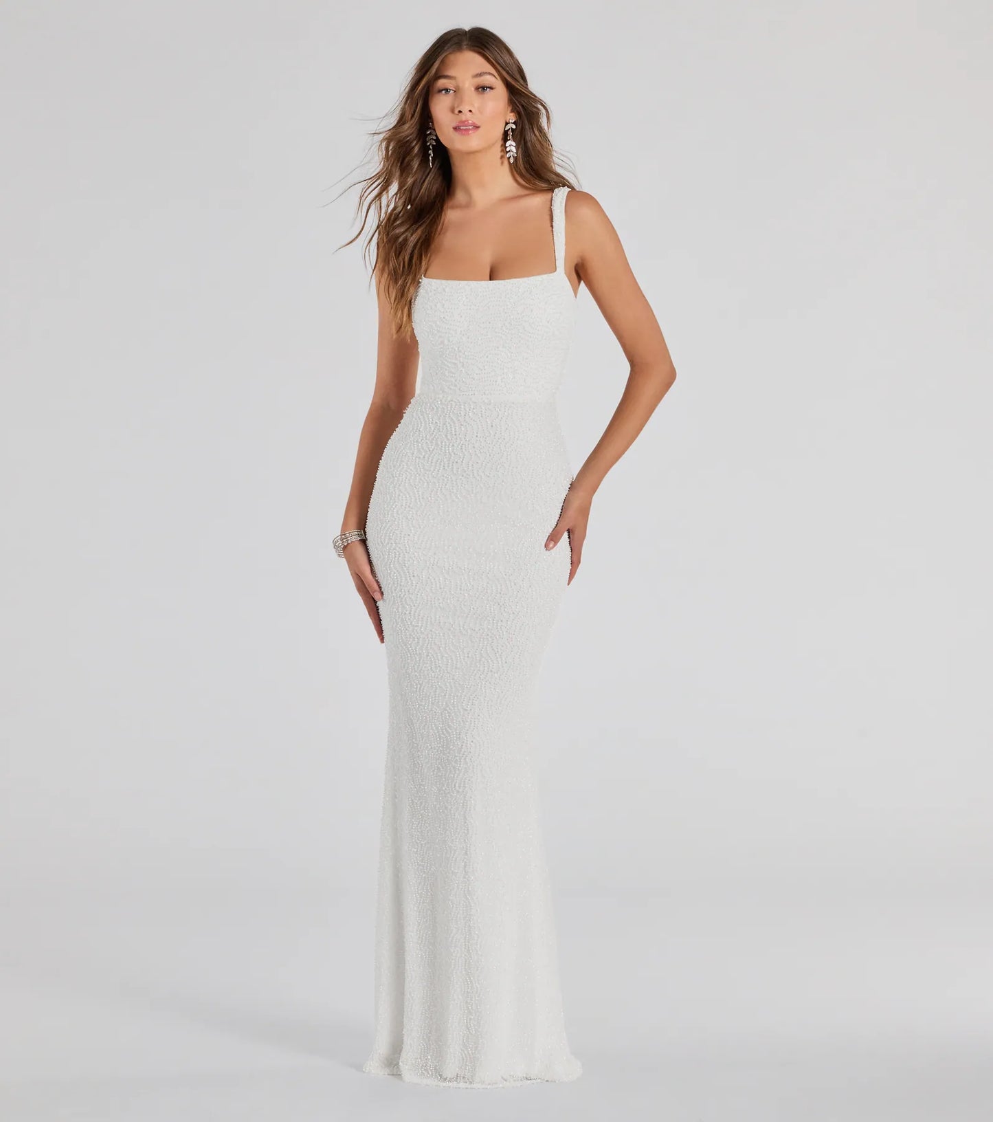 Kimia Beaded Lace-Up Column Dress