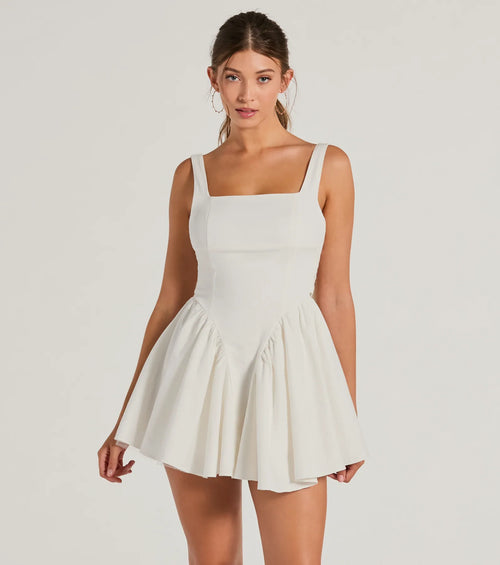 Stunning Sweetie Open Back Bow Skater Dress