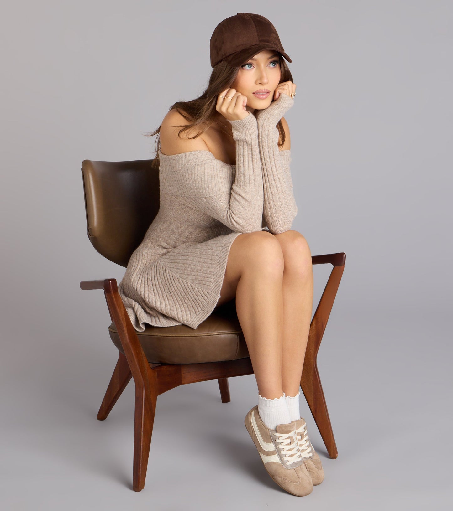 Wrapped Up Cute Off-The-Shoulder Dress