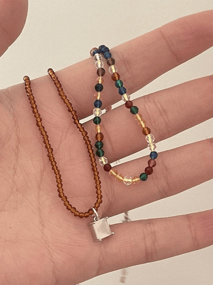 2pcs Y2K pearl necklace