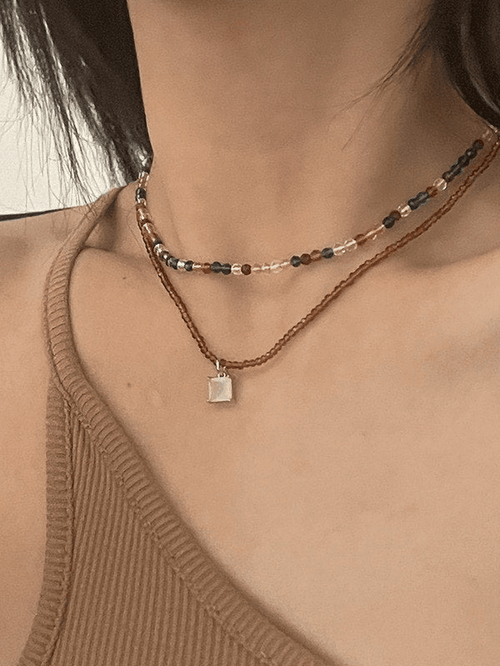 2pcs Y2K pearl necklace