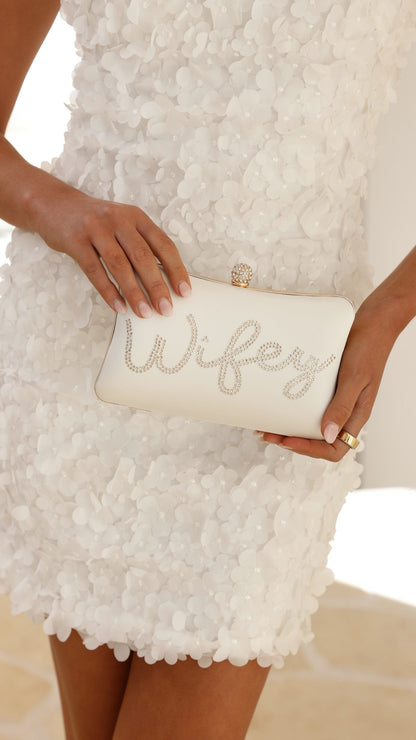 Wifey Satin Clutch - Gold