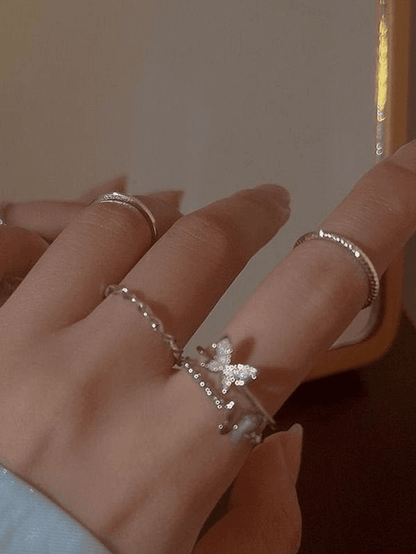 4pcs Butterfly Decor Simple Ring