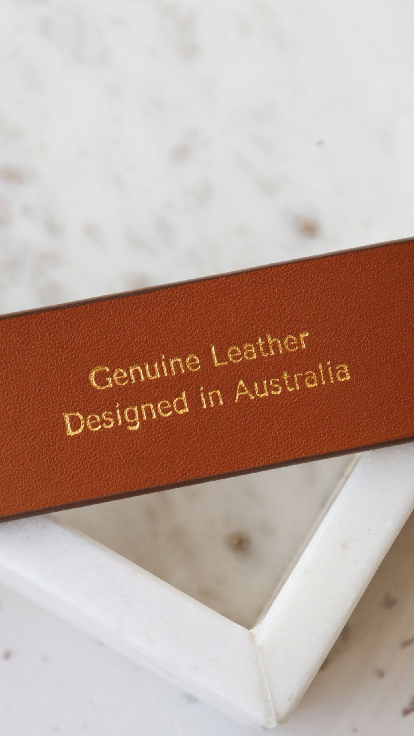 Celina Organic Buckle Belt - Olive Genuine Leather
