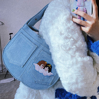 Angel Embroidery Wand Bag