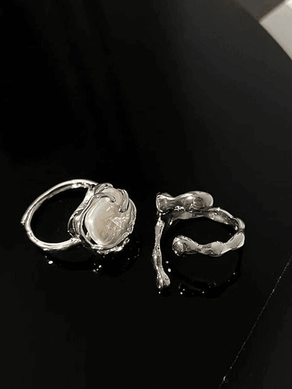 Irregular geometric cuff ring