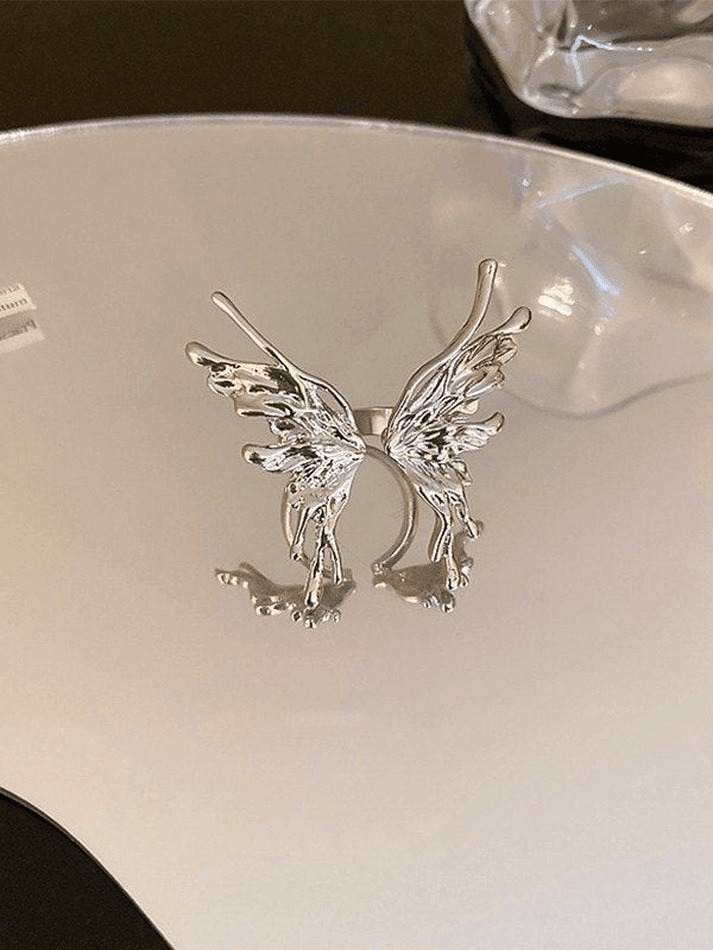 Grunge butterfly cuff ring
