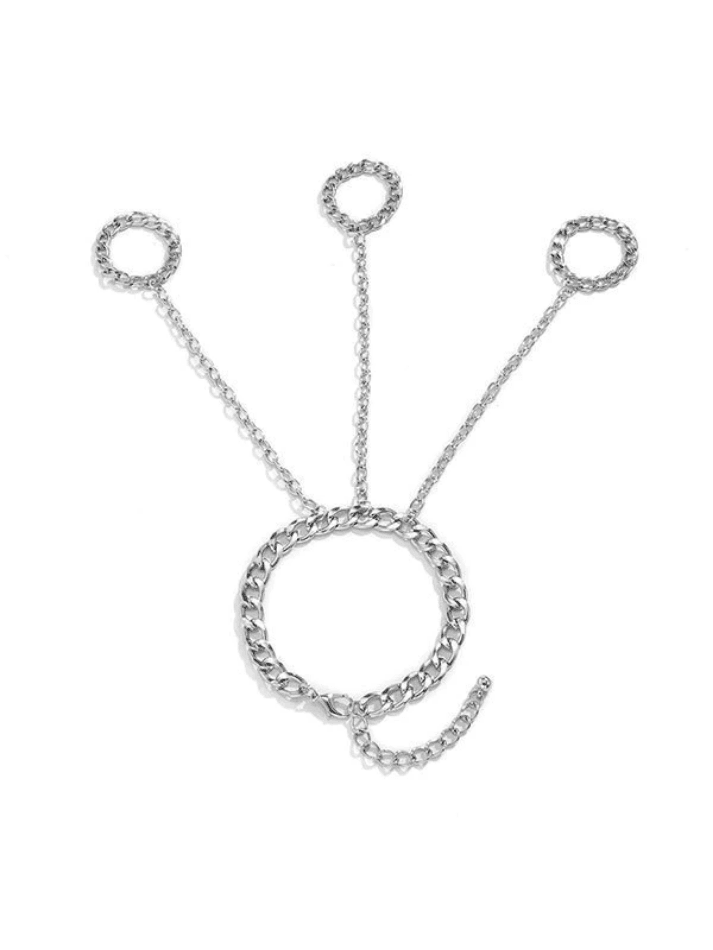Men s Chain Detail Mitten Ring