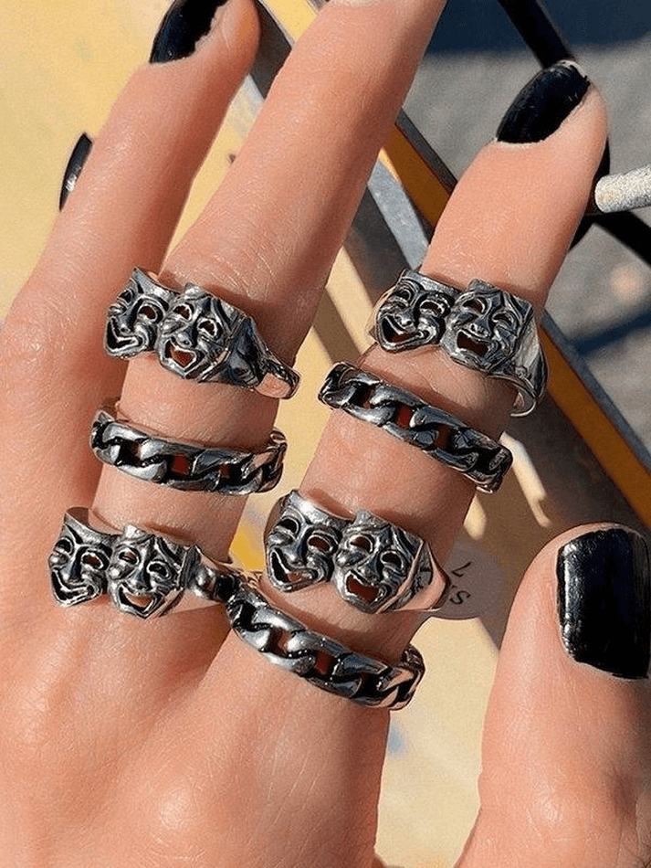 Smile & Cry Punk Ring