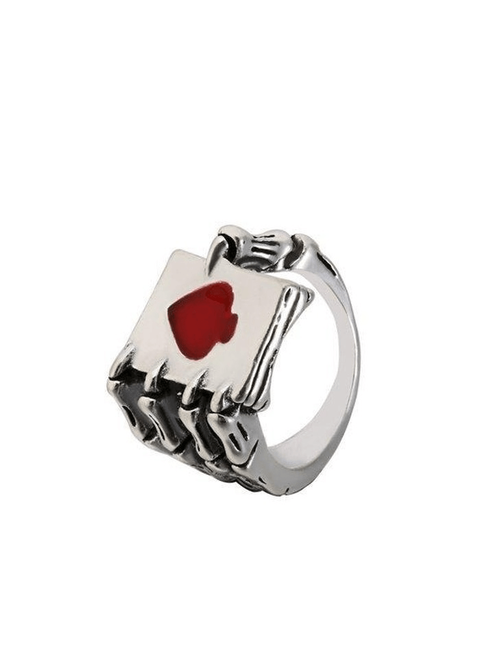 Skeleton hand poker ring