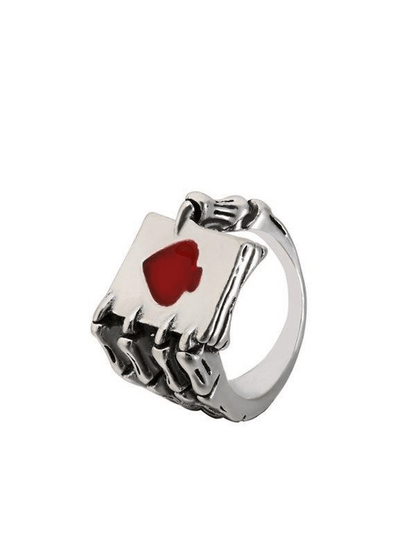 Skeleton hand poker ring