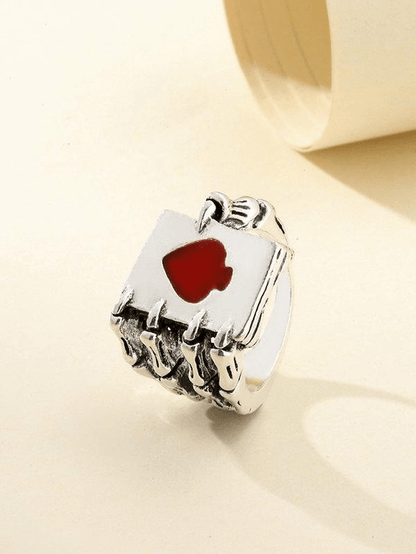 Skeleton hand poker ring