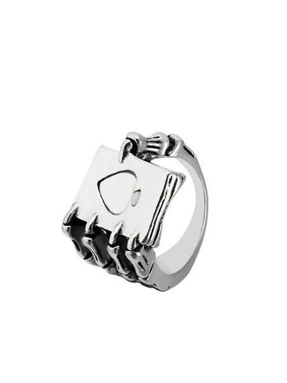 Skeleton hand poker ring