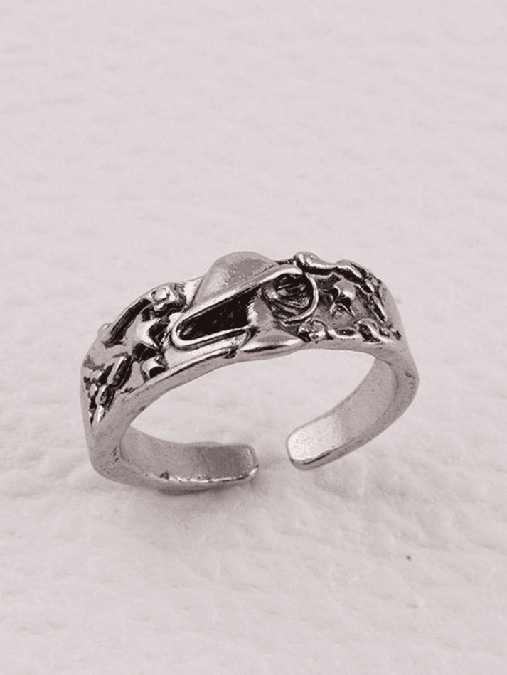 Vintage mushroom star relief ring