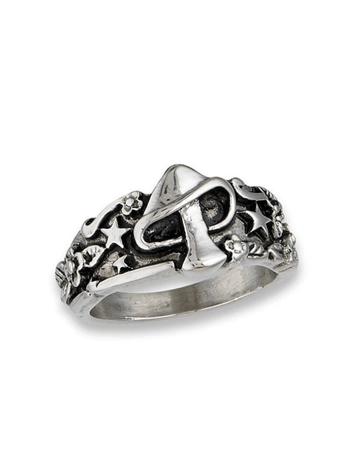 Vintage mushroom star relief ring