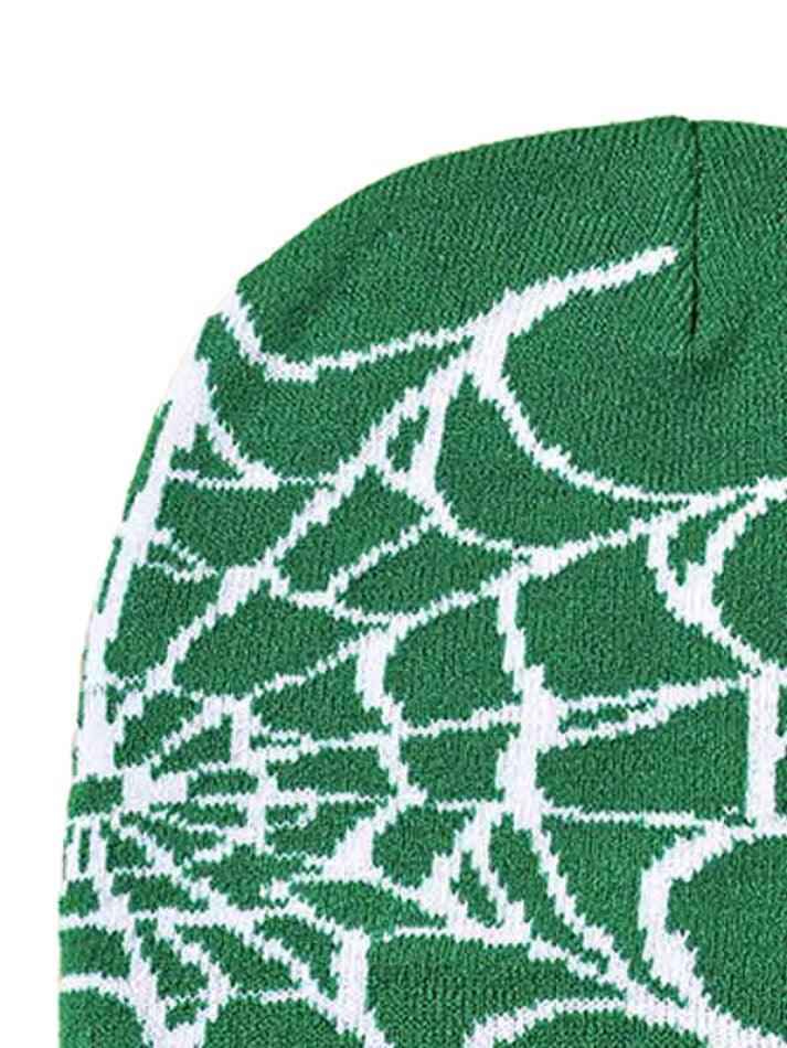 Spider web print beanie