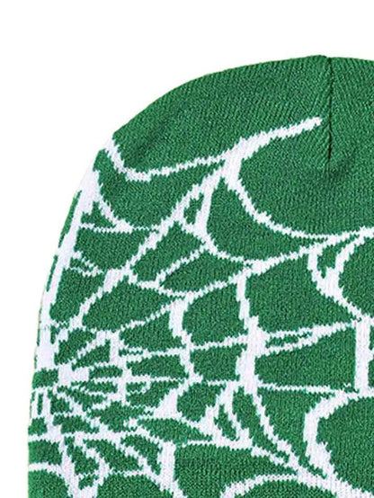 Spider web print beanie