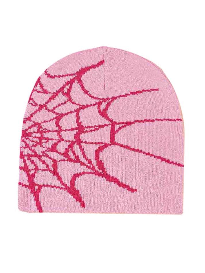 Spider web print beanie