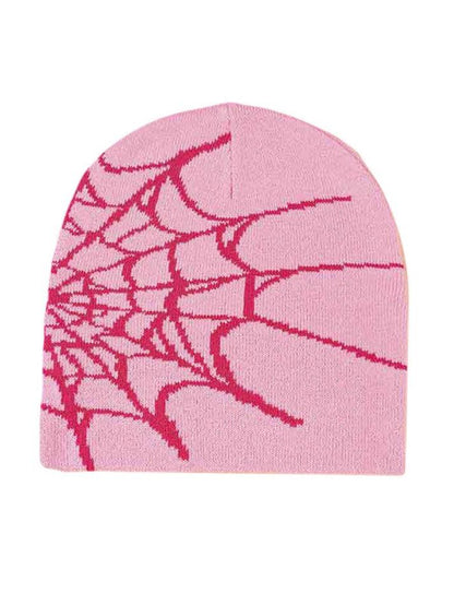 Spider web print beanie