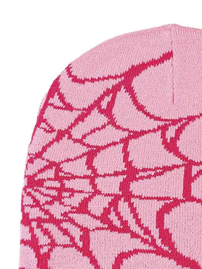 Spider web print beanie
