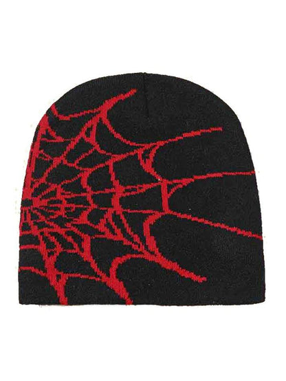 Spider web print beanie