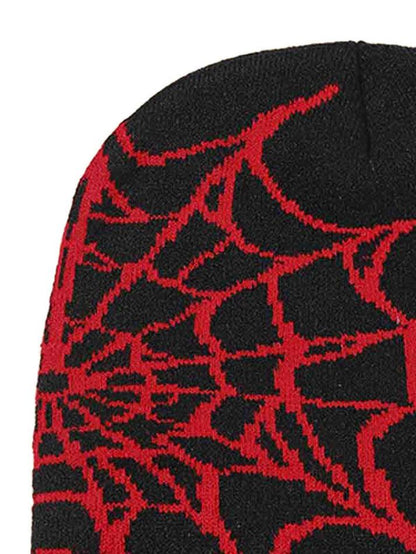 Spider web print beanie