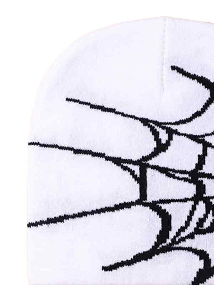 Spider web print beanie