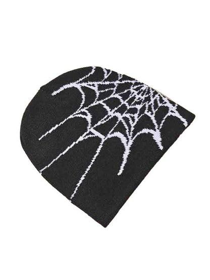 Spider web print beanie