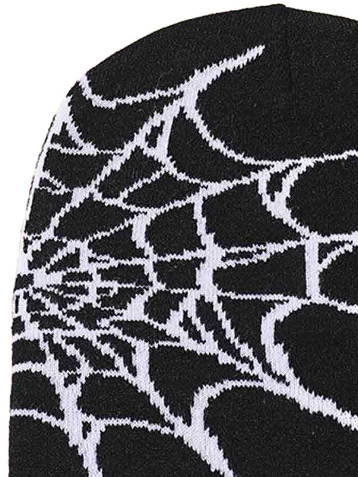 Spider web print beanie