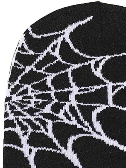 Spider web print beanie
