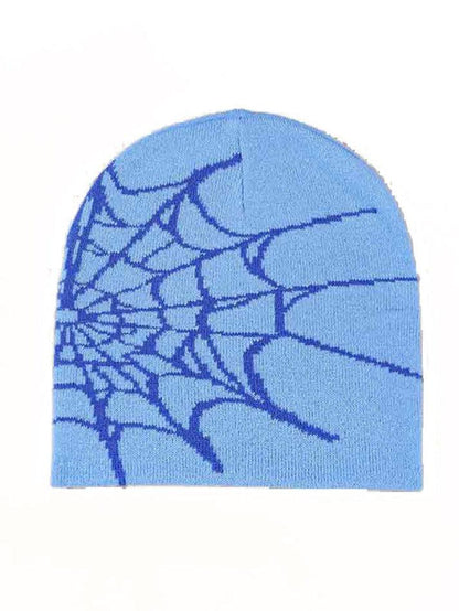 Spider web print beanie