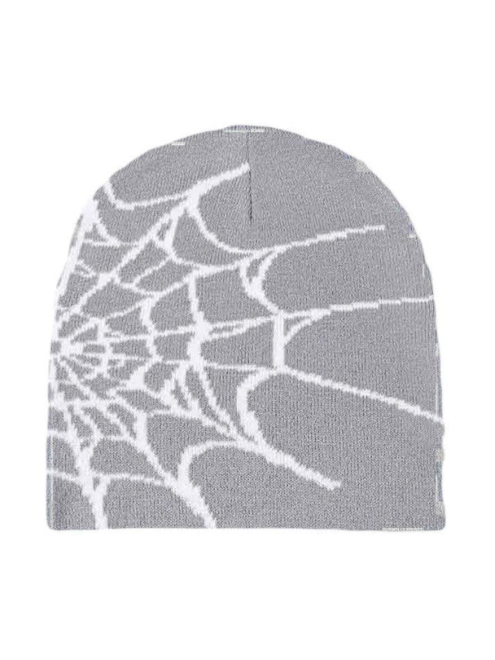 Spider web print beanie