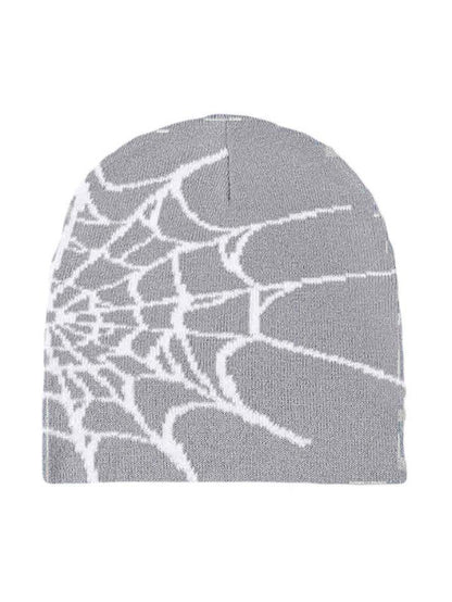 Spider web print beanie