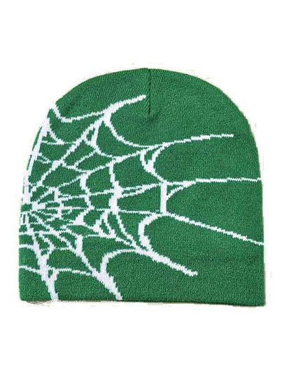 Spider web print beanie