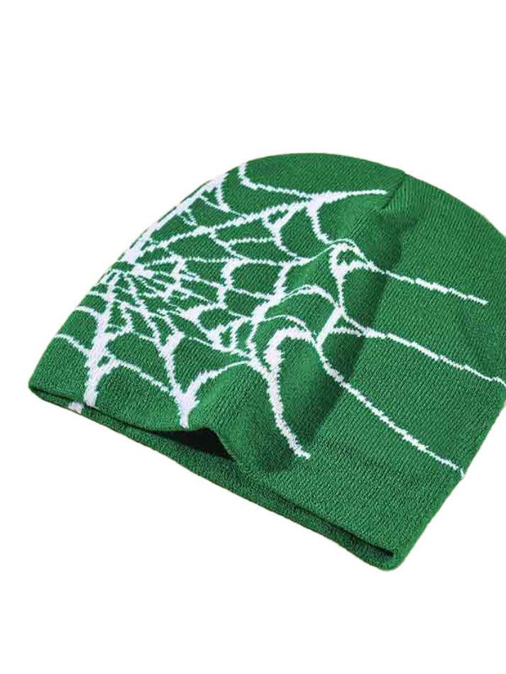 Spider web print beanie