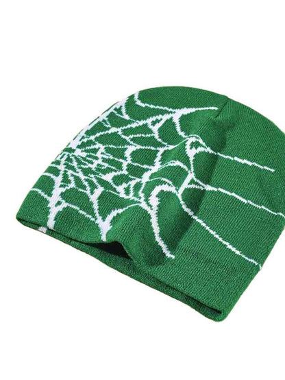 Spider web print beanie