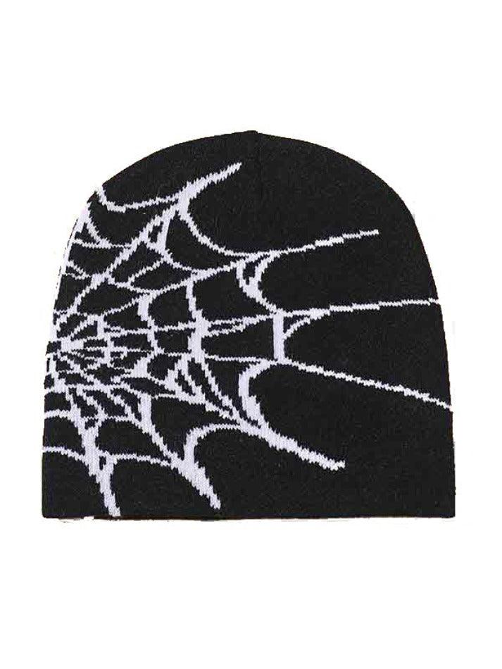 Spider web print beanie