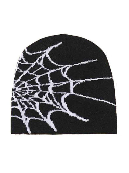 Spider web print beanie