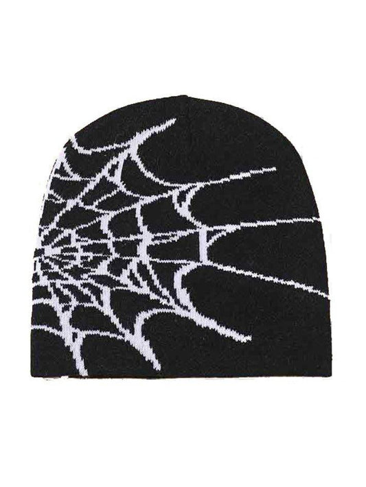 Spider web print beanie