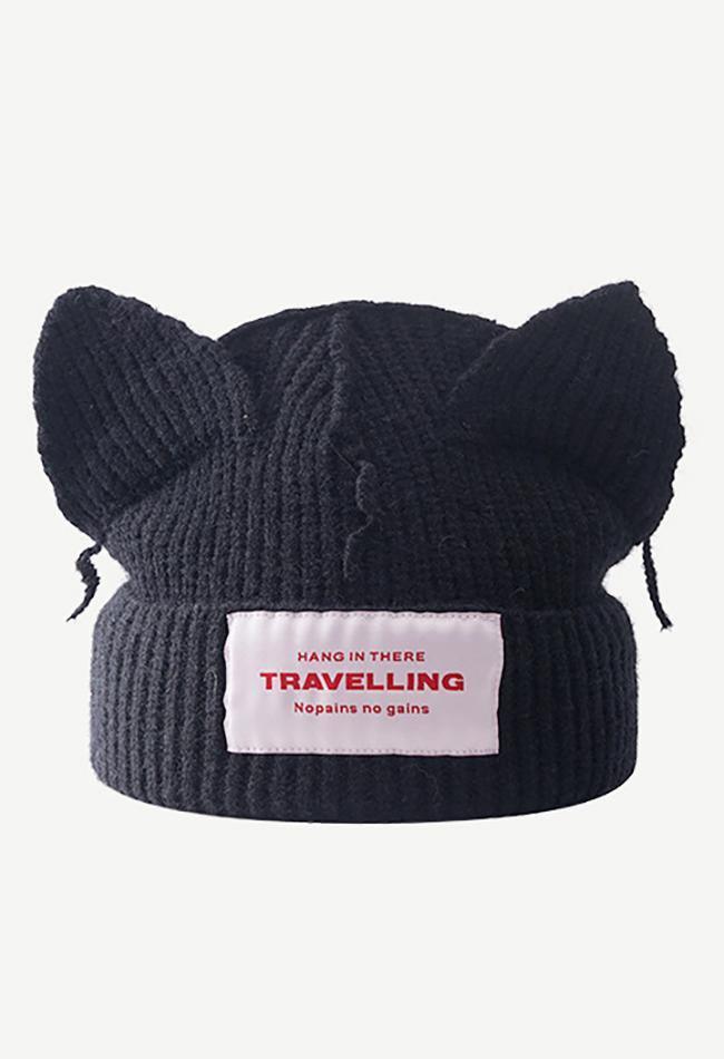 cute ears beanie with logo