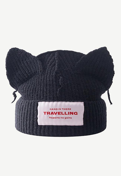cute ears beanie with logo
