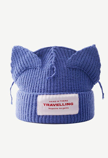 cute ears beanie with logo