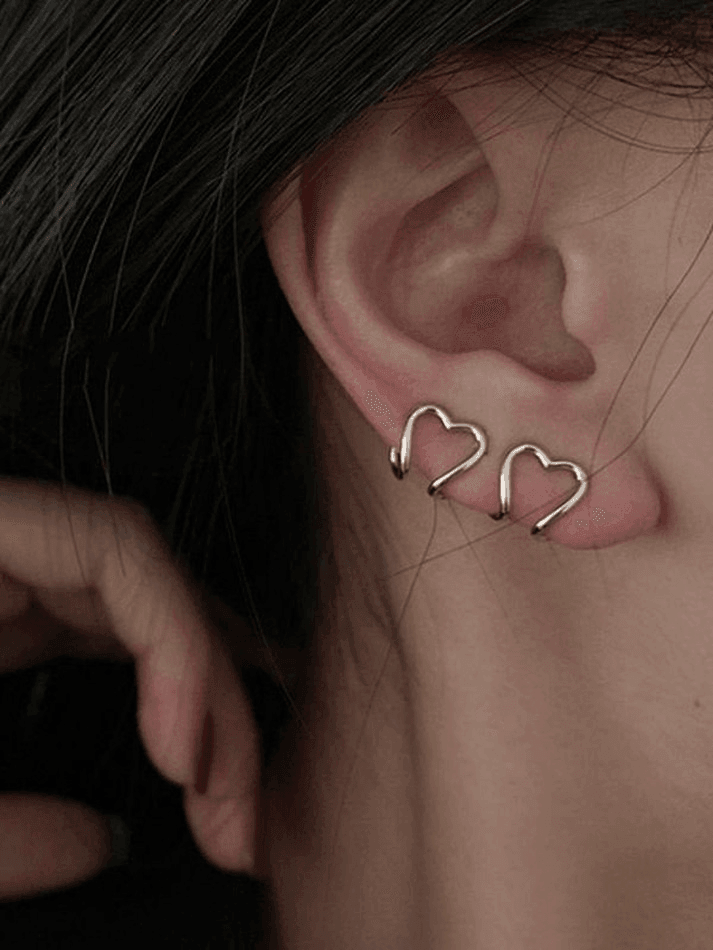 Heart Decor Cuff Earring