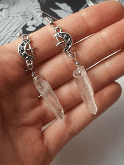 Gothic Crescent Geometric Drop Earring