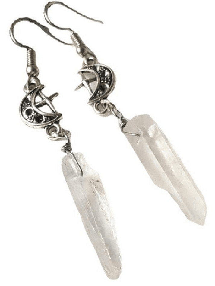 Gothic Crescent Geometric Drop Earring
